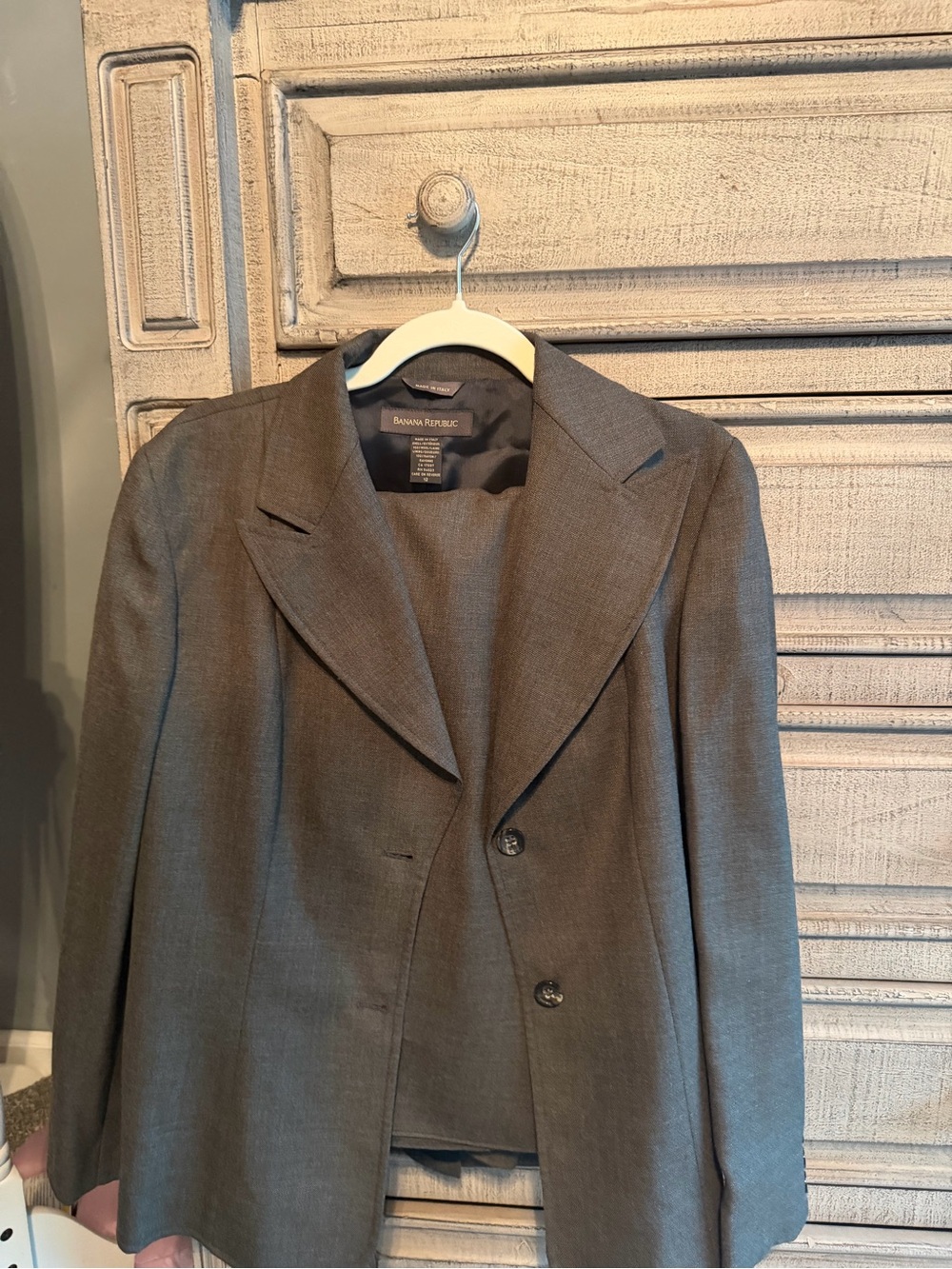 Banana Republic Made in Italy Wool Skirt Suit Set blazer 12 skirt 10